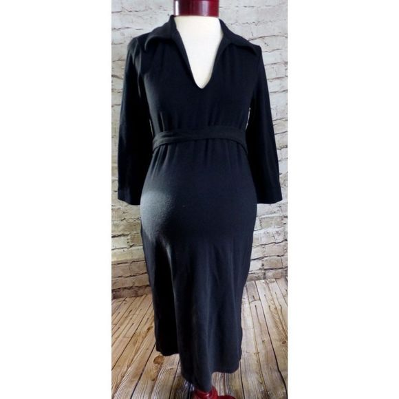 Old Navy Maternity Dress Size Small Maxi Long V-neck 3/4 Sleeves - Picture 1 of 6